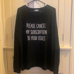 Mary Square Please Cancel My Subscription to Your Issues Black Sweater Size XXL